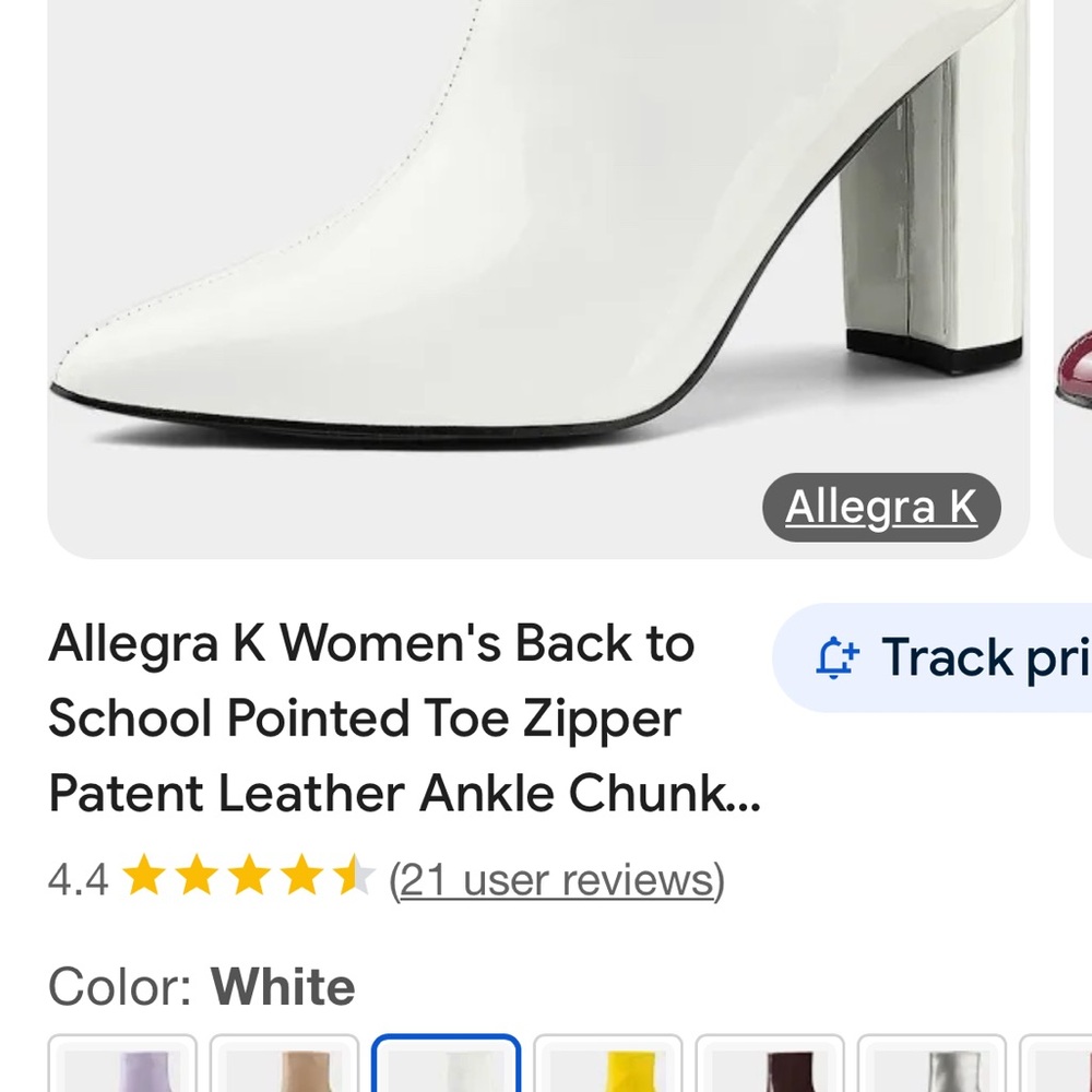 Allegra K White Heeled Boots with Modern Elegance